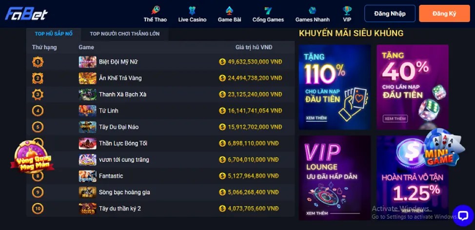 Hoàn trả casino trực tuyến hàng ngày